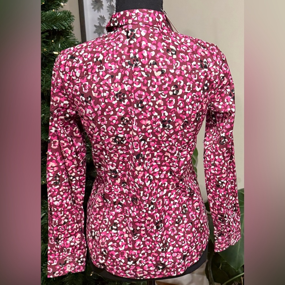 NWT Talbots Pink Patterned Button-Down Blouse NWT - image 2
